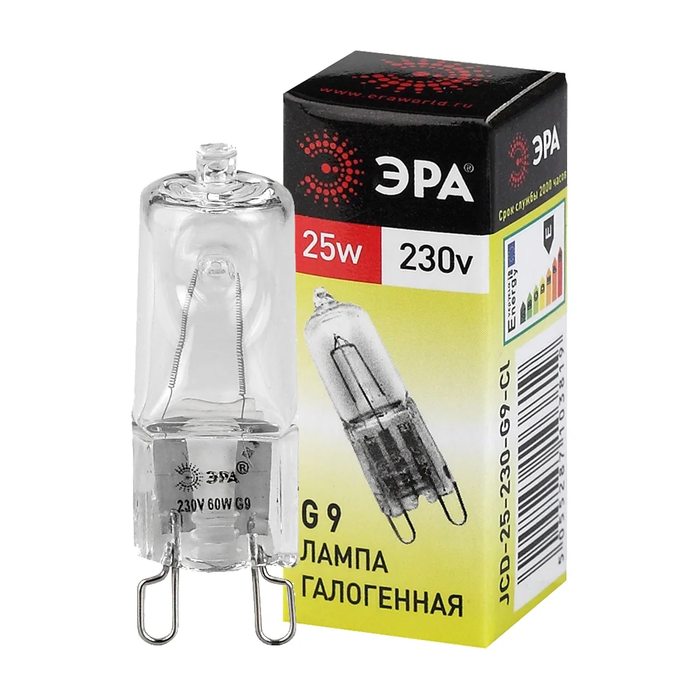 Лампа галогенная ЭРА G9JCD25230VCL C0027376