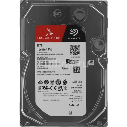 Жесткий диск Seagate Ironwolf Pro ST10000NT001, 10ТБ, HDD, SATA III, 3.5"