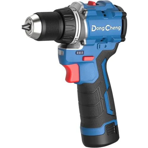Дрель-шуруповерт DONGCHENG DCJZ1250, 2Ач, с двумя аккумуляторами