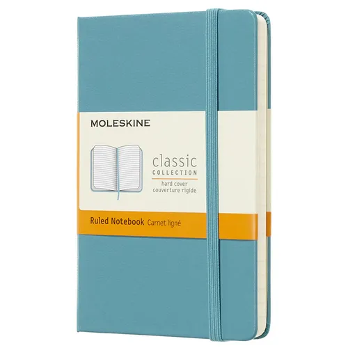 Блокнот Moleskine Classic, 192стр, в линейку, твердая обложка, голубой [mm710b35]