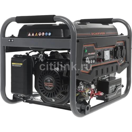 Бензиновый генератор CARVER PPG- 3900AE, 220/12 В, 3.2кВт, с АКБ [01.020.00021]
