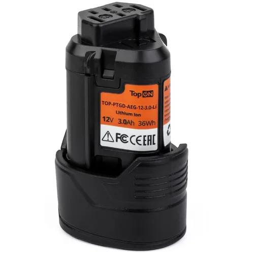 Батарея аккумуляторная TopON TOP-PTGD-AEG-12-3.0-Li, 12.0В, 3.0Ач, Li-Ion