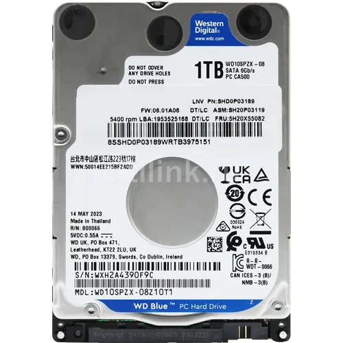 Жесткий диск WD Blue WD10SPZX, 1ТБ, HDD, SATA III, 2.5"