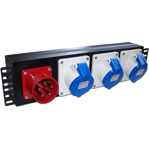 Блок распределения питания LanMaster TWT-PDU-32AI9-3P, горизонт.размещ., IEC309Х3, Тип вход. тока 32A