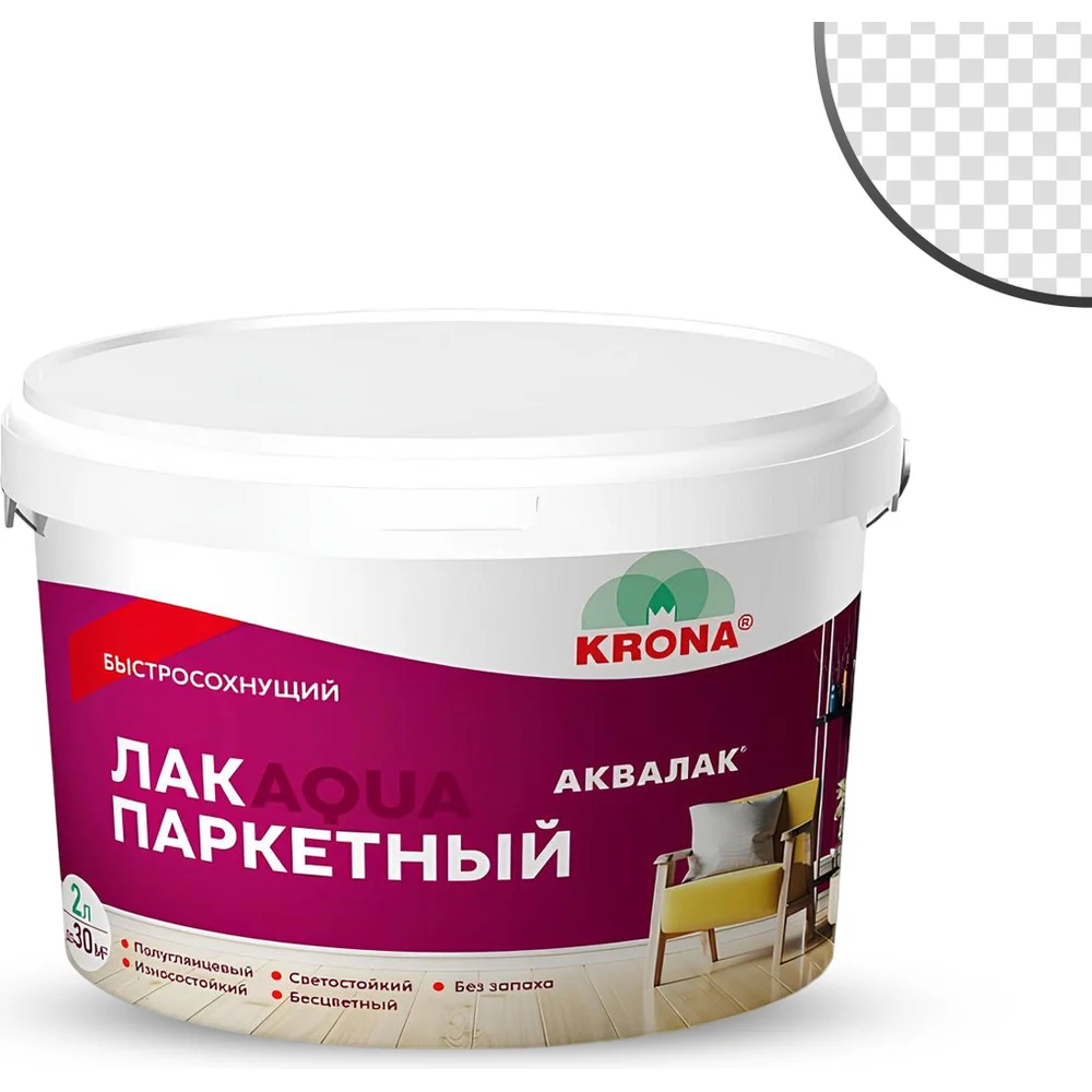 Паркетный лак для деревянных полов KRONA Аквалак 66360106