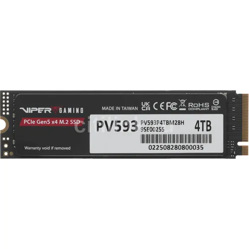 SSD накопитель Patriot Viper VP593 PV593P4TBM28H 4ТБ, M.2 2280, PCIe 5.0 x4, NVMe, M.2