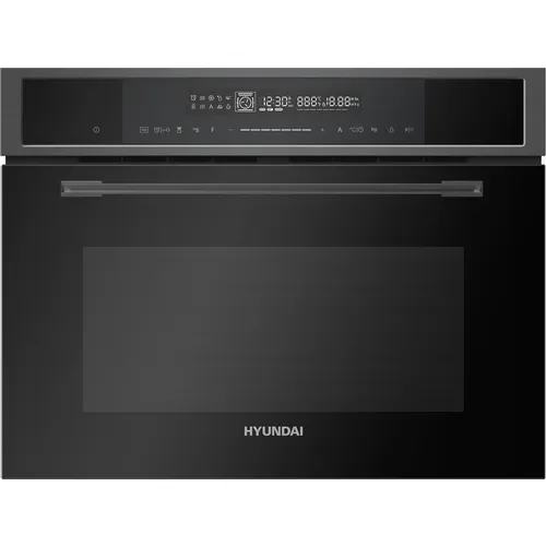 Духовой шкаф электрический Hyundai HMEO 6580 DX, 50л, дверца с 3 стеклами, черный/графитовый