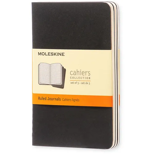 Блокнот Moleskine Cahier Journal, 64стр, в линейку, черный [qp311]