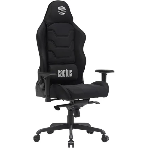 Кресло Cactus CS-CHR-MC04, ткань, до 150кг, регулируемые 2D подлокотники, черный