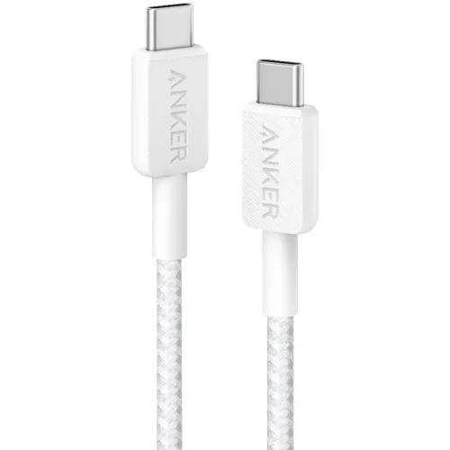 Кабель ANKER 322, USB Type-C (m) - USB Type-C (m), 0.9м, MFI, 3A, белый [a81f5g21]