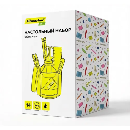Настольный набор Silwerhof Eco, 14 предметов, черный