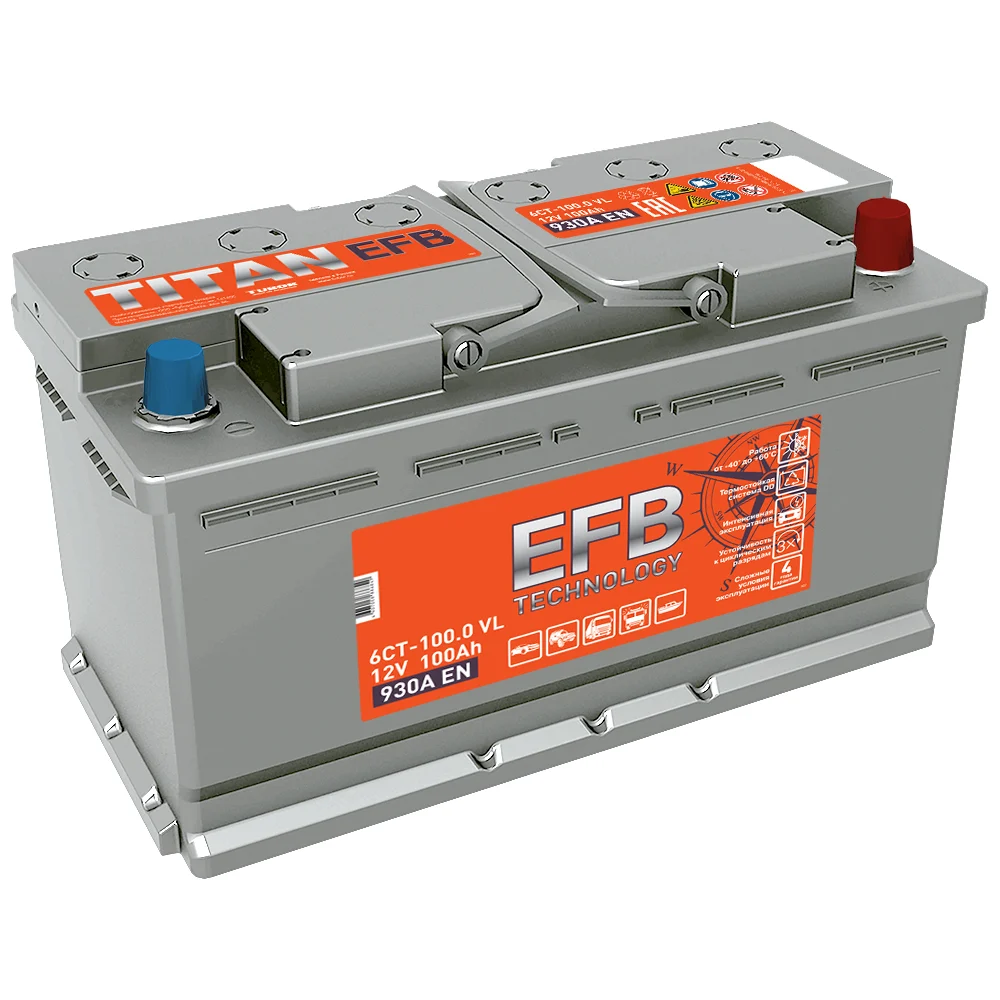 Аккумулятор TITAN EFB 100.0 VL 4607008886849