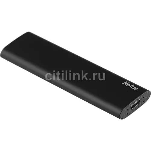 500ГБ Внешний диск SSD NETAC Z Slim NT01ZSLIM-500G-32BK, USB-C, чтение - 550МБ/с, черный