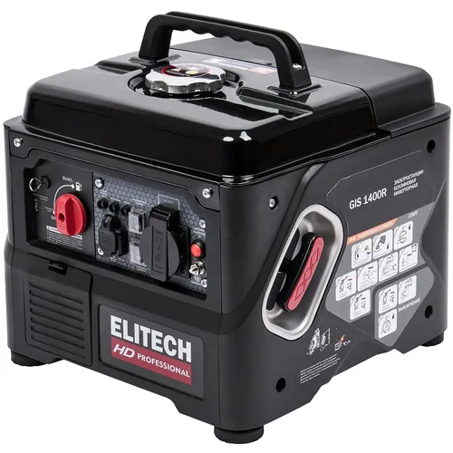 Бензиновый генератор Elitech GIS 1400R, 220/12 В, 1.2кВт [204576]
