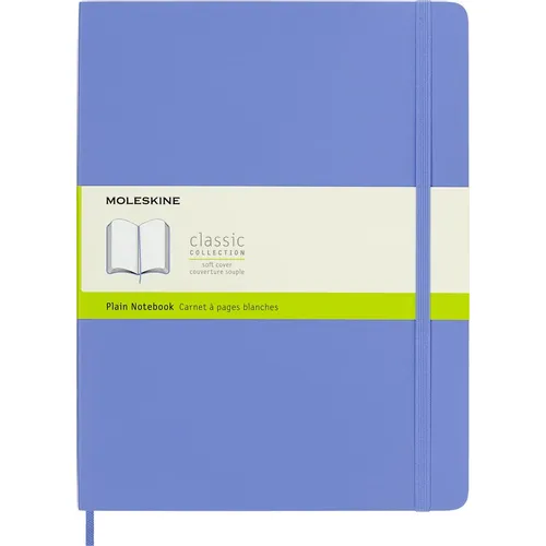 Блокнот Moleskine Classic Soft, 192стр, без разлиновки, мягкая обложка, голубая гортензия [qp623b42]