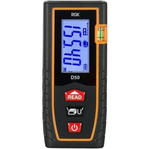 Лазерный дальномер RGK D50, 2 класс лазера, 635нм, луч красный [4610011871825]