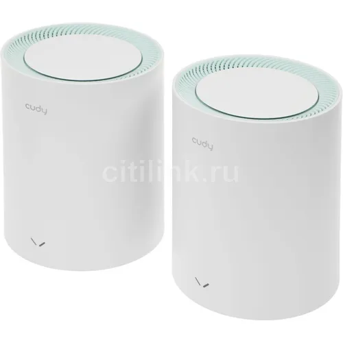 Бесшовный Mesh роутер CUDY M1300, Wi-Fi 5, AC1200, 2.4/5ГГц, 2 LAN, белый, 2 шт. в комплекте [m1300(2-pack)]