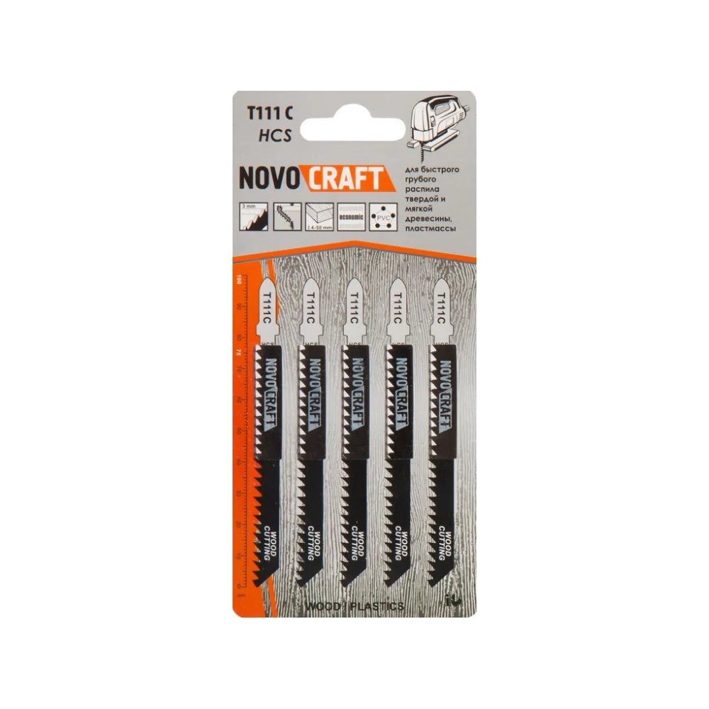 Пилка по дереву для лобзика NOVOCRAFT T 111 C T111CHCS