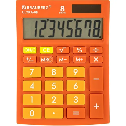 Калькулятор BRAUBERG Ultra, 8-разрядный, оранжевый