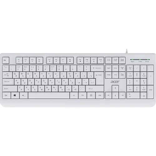 Клавиатура Acer OKW400, проводная, USB, мембранная, белый [zl.kbdee.01b]