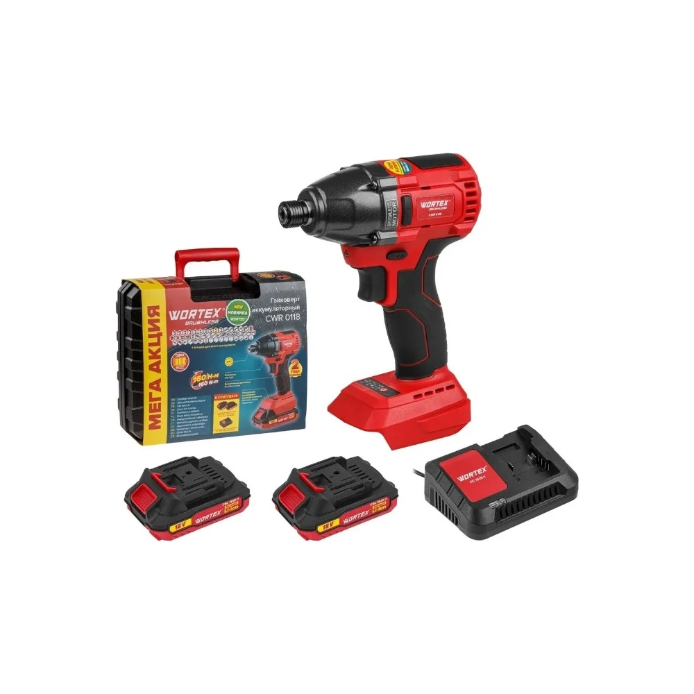 Ударный аккумуляторный шуруповерт винтоверт WORTEX CWR 0118 ALL1 329286