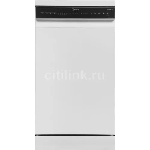 Посудомоечная машина Midea MFD45S150Wi, узкая, напольная, 44.8см, загрузка 10 комплектов, белая