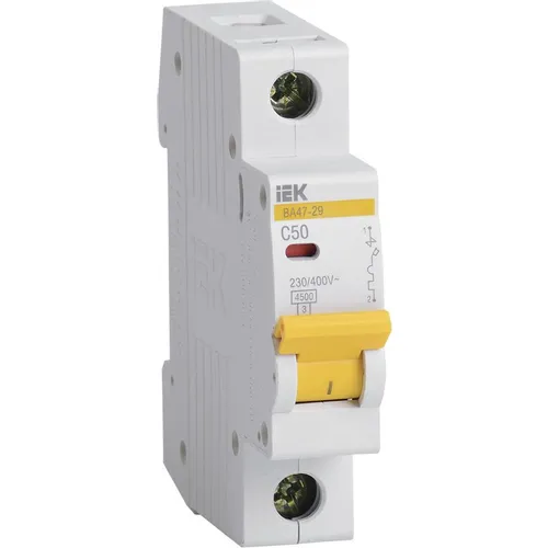 Автоматический выключатель IEK ВА47-29 (MVA20-1-050-C) 50A тип C 4.5кА 1П 230/400В 1 модуль белый (упак.:1шт)