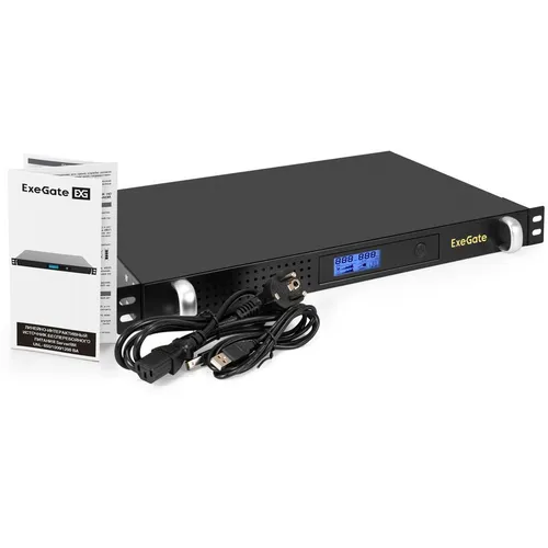 ИБП EXEGATE ServerRM UNL-650.LCD.AVR.4C13.RJ.USB.1U, 650ВA [ex297833rus]