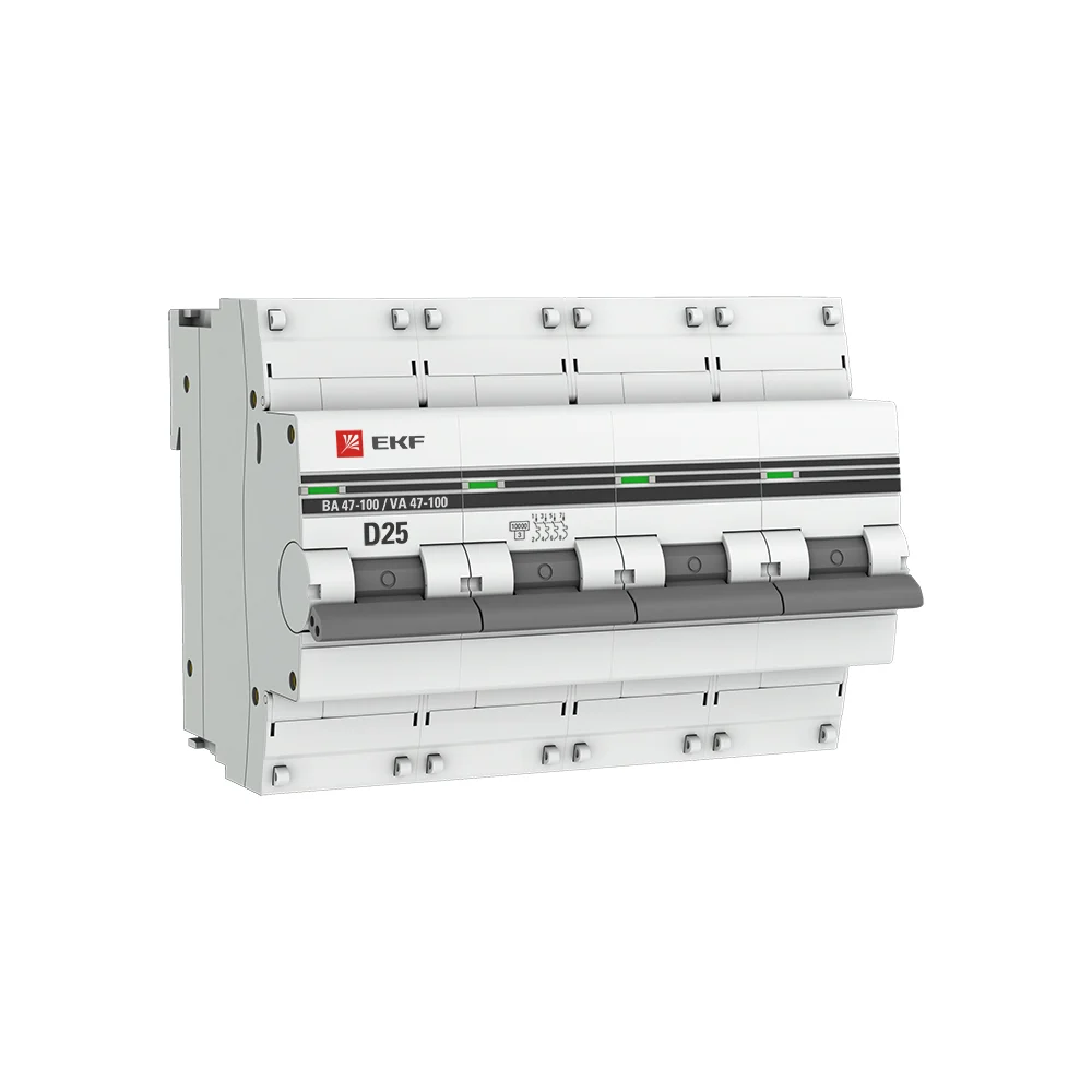 Автоматический выключатель EKF ВА 47-100 PROxima mcb47100-4-25D-pro