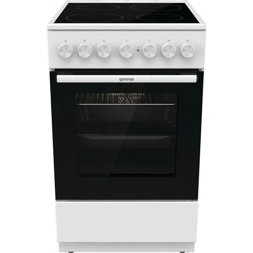 Электрическая плита Gorenje GEC5B42WG, стеклокерамика, электрическая, без крышки, белый
