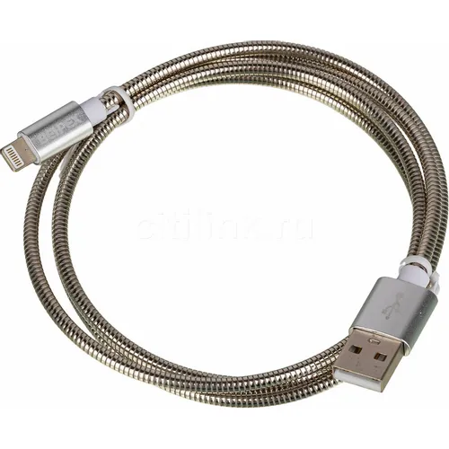 Кабель Lightning (m) - USB (m), 1м, 2.4A, серебристый
