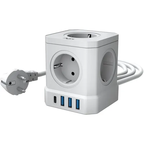 Сетевой фильтр AGNI TP-VE4U5E, 2м, белый [tp-ve4u5e-c-2m-white]