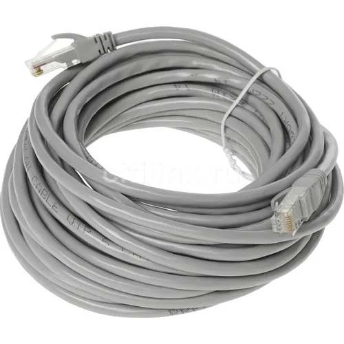 Патч-корд PREMIER UTP, кат.6, 10м, 4 пары, 24AWG, алюминий омедненный, многожильный, серый