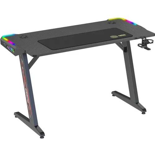 Стол игровой Cactus CS-GTZ-BK-RGB, ДСП, черный