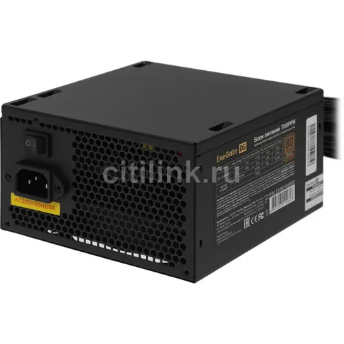 Блок питания EXEGATE 700PPH, 700Вт, 80 PLUS BRONZE, 120мм, черный [ex282154rus-oem-s]