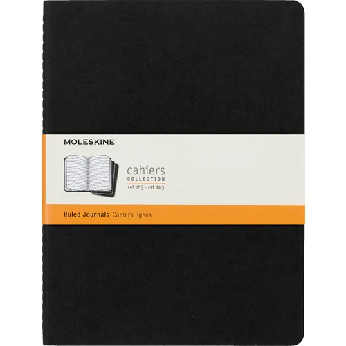 Блокнот Moleskine Cahier Journal, 120стр, в линейку, черный [qp321]