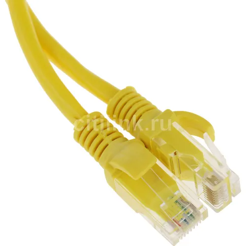 Патч-корд PREMIER PP12-1M/Y литой (molded), UTP, кат.5E, 1м, 4 пары, 26AWG, алюминий омедненный, многожильный, желтый