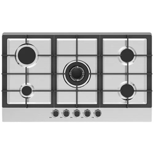 Газовая варочная панель Midea 90G50ME005SFT, 5 конфорок, нержавеющая сталь, серый