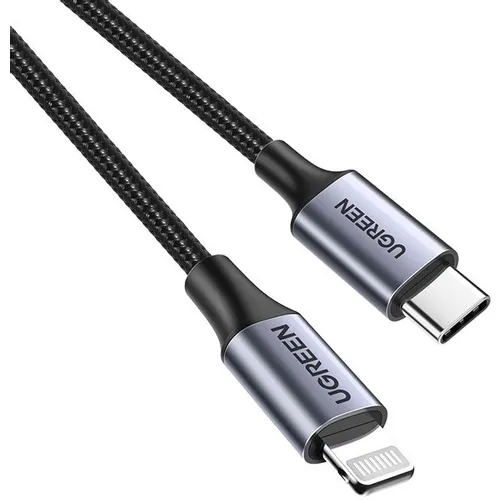 Кабель UGREEN US304, Lightning (m) - USB (m), 2м, MFI, 3A, серый [60761]