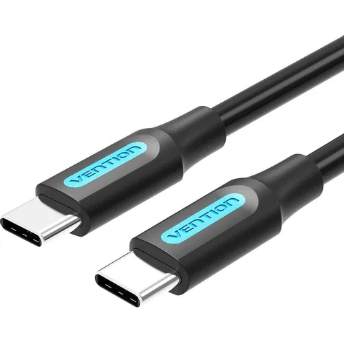 Кабель VENTION COSBD, USB Type-C (m) (прямой) - USB Type-C (m) (прямой), круглое, 0.5м, пакет, черный