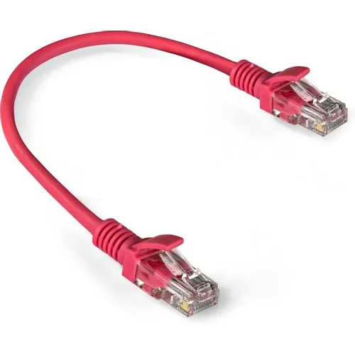 Патч-корд EXEGATE UTP-RJ45-RJ45-5e-0,3M-LSZH-RD UTP, кат.5E, 0.3м, 4 пары, алюминий омедненный, многожильный, красный