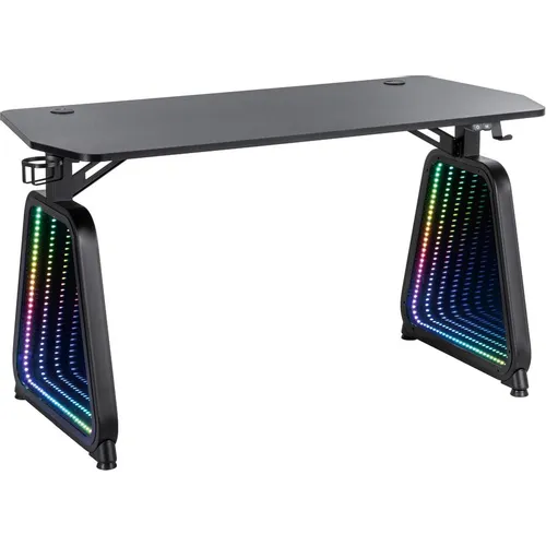 Стол игровой Cactus CS-GMD-BK-RGB, МДФ, черный
