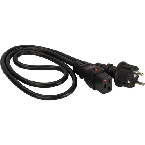 Шнур питания Lanmaster (LAN-PP19L/SH-2.0-BK) C19-Schuko проводник.:3x1.5мм2 2м 220В 16А черный