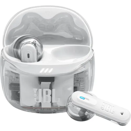 Наушники JBL Tune Flex 2 Ghost Edition, Bluetooth, вкладыши, прозрачный/белый [jbltflex2gwht]