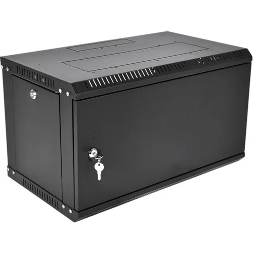 Шкаф коммутационный ЦМО ШРН-Эконом ШРН-Э-6.350.1-9005 настенный, стальная передняя дверь, 6U, 600x345x350 мм