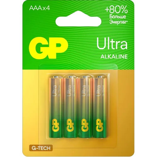 AAA Батарейка GP Ultra Alkaline 24AUA21-2CRSBC4, 4 шт.