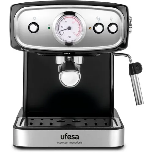 Кофеварка UFESA CE7244 Brescia, рожковая, черный /серебристый