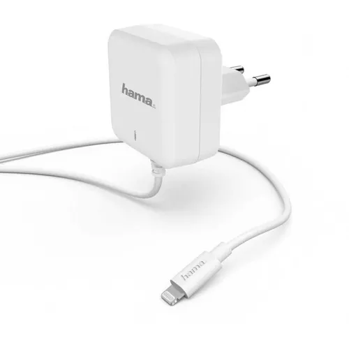Сетевое зарядное устройство HAMA H-183318, 8-pin Lightning, 30Вт, 3A, белый [00183318]