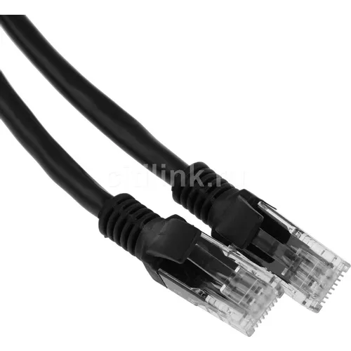 Патч-корд PREMIER PP6U-1M/BK литой (molded), UTP, кат.6, 1м, 4 пары, 24AWG, алюминий омедненный, многожильный, черный