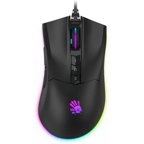 Мышь проводная A4TECH Bloody P90s, игровая, оптическая, USB, 8000dpi, черный [p90s stone black]